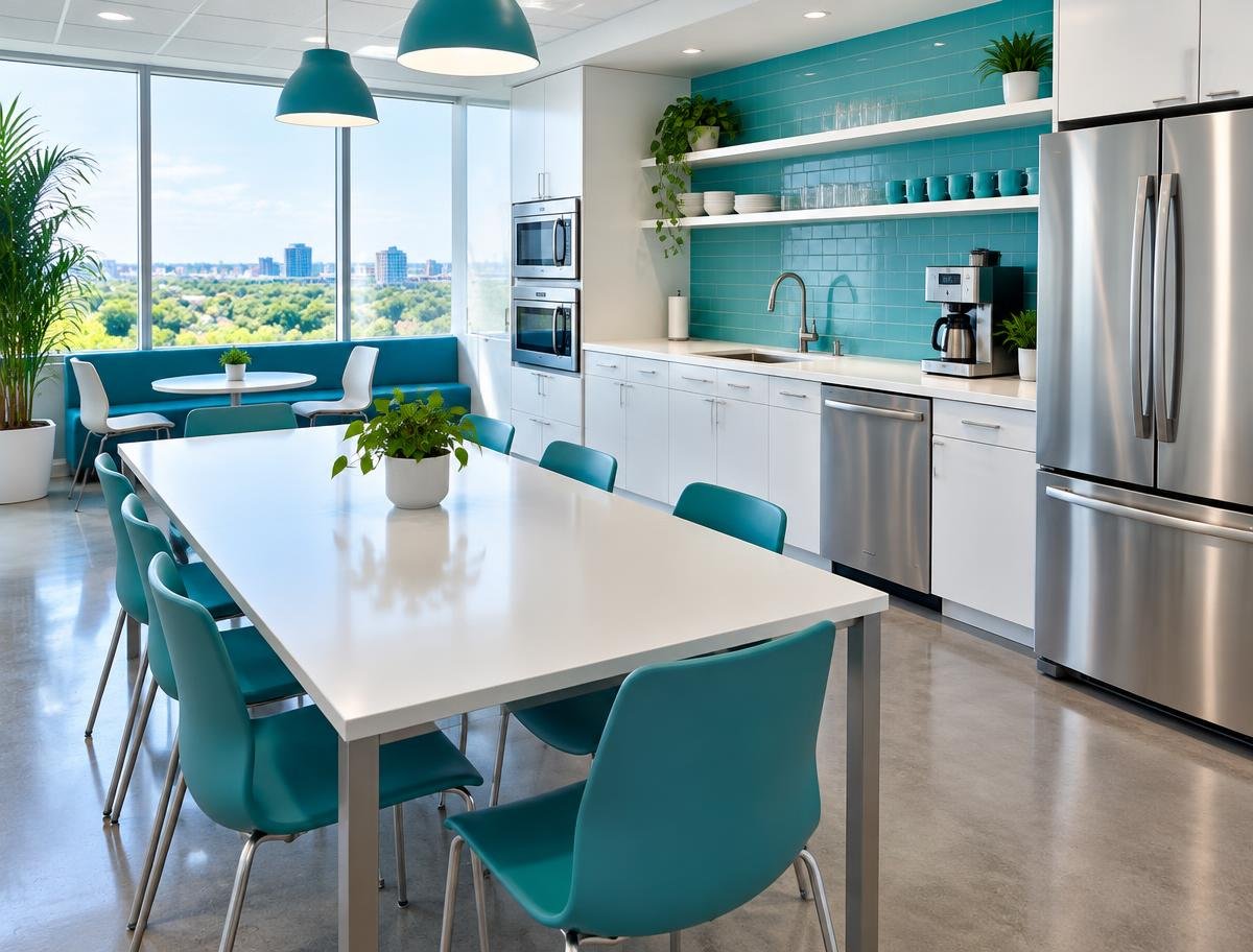 Sparkling clean office breakroom